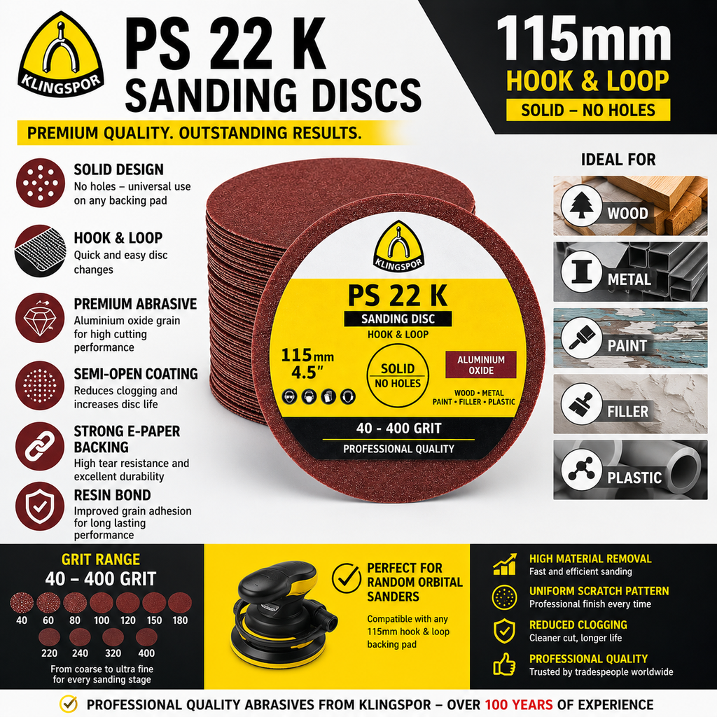 115mm sanding discs klingspor ps22k orbital sander