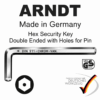ARNDT Germany Security Allen key tamper proof hex key single size
