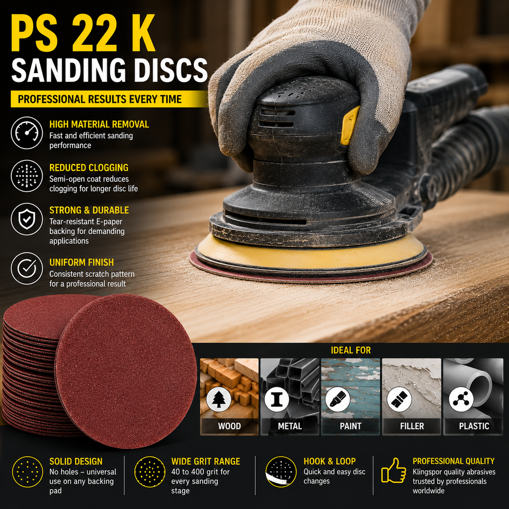 Orbital random sander discs 115mm german made ps22k