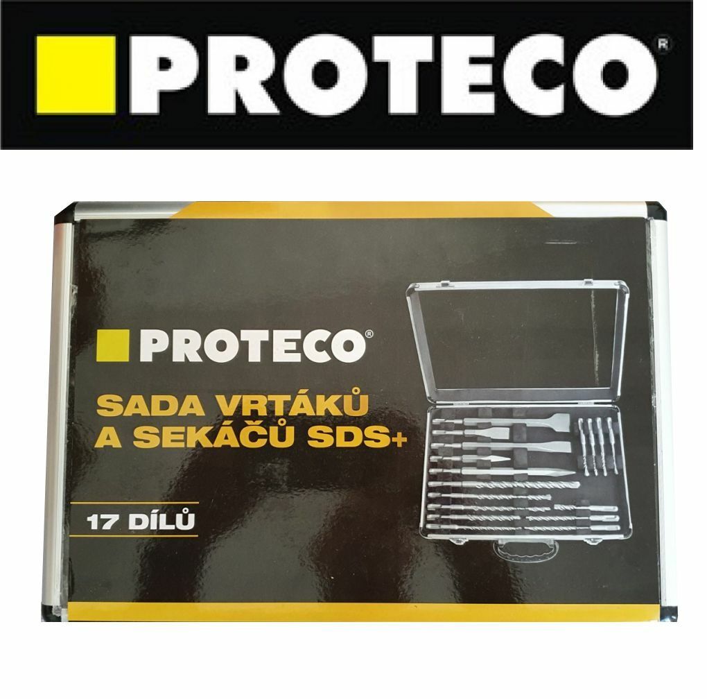17PCS-Set-of-SDS-Drill-Bits-and-Chisels-in-Aluminium-box-SDS-Plus-Set-PROTECO-133850257163
