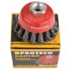 Rotary-Twist-Knot-Cup-Steel-Wire-Brush-Crimp-Bevel-65-mm-Angle-Grinder-PROTECO-141901850935
