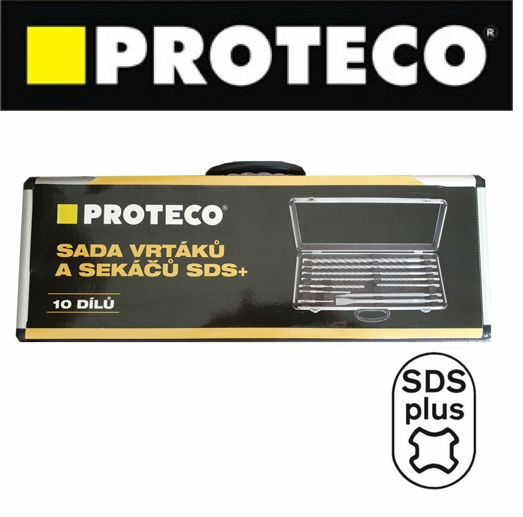 10PCS-Set-of-SDS-Drill-Bits-and-Chisels-in-Aluminium-box-SDS-Plus-Set-PROTECO-144157225027