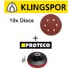 KLINGSPOR-10x-Sanding-Discs-150mm-6-inch-6-HOLES-Hook-Loop-Drill-Attachment-131979072049